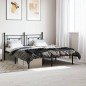 vidaXL Estructura de cama con cabecero metal negro 160x200 cm
