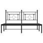 vidaXL Estructura de cama con cabecero metal negro 160x200 cm
