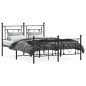 vidaXL Estructura de cama cabecero y pie de cama metal negro 135x190cm