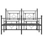 vidaXL Estructura de cama cabecero y pie de cama metal negro 135x190cm