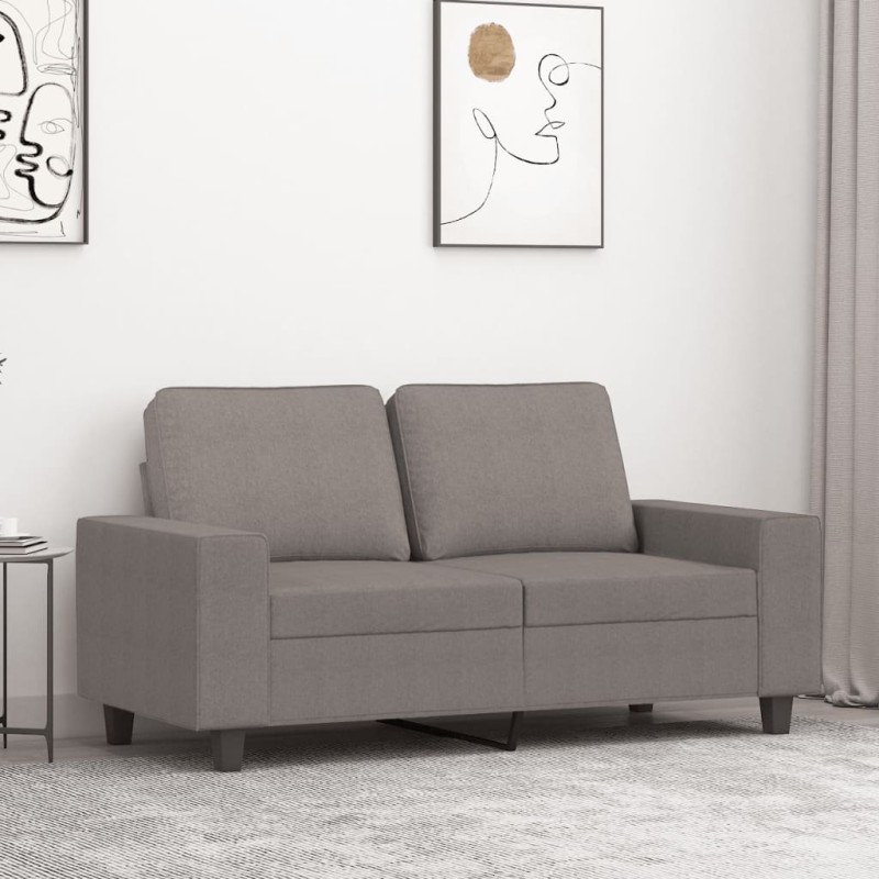 vidaXL Sofá de 2 plazas de tela gris taupé 120 cm vidaXL Sofá de 2 plazas de tela gris taupé 120 cm