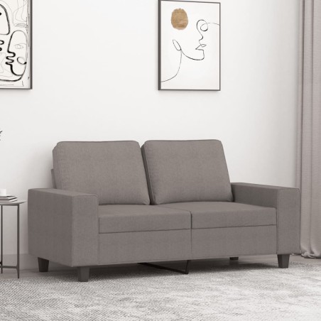 vidaXL Sofá de 2 plazas de tela gris taupé 120 cm