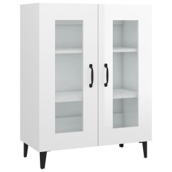 vidaXL Aparador de madera contrachapada blanco brillante 69,5x34x90 cm