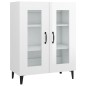 vidaXL Aparador de madera contrachapada blanco brillante 69,5x34x90 cm vidaXL Aparador de madera contrachapada blanco brillante 69,5x34x90 cm