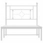 vidaXL Estructura de cama de metal con cabecero blanco 90x190 cm