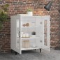 vidaXL Aparador de madera contrachapada blanco brillante 69,5x34x90 cm vidaXL Aparador de madera contrachapada blanco brillante 69,5x34x90 cm