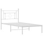 vidaXL Estructura de cama de metal con cabecero blanco 100x190 cm vidaXL Estructura de cama de metal con cabecero blanco 100x190 cm