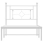 vidaXL Estructura de cama de metal con cabecero blanco 100x190 cm vidaXL Estructura de cama de metal con cabecero blanco 100x190 cm