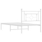 vidaXL Estructura de cama de metal con cabecero blanco 100x190 cm vidaXL Estructura de cama de metal con cabecero blanco 100x190 cm