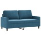 vidaXL Sofá de 2 plazas terciopelo azul 140 cm