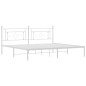 vidaXL Estructura de cama de metal con cabecero blanco 193x203 cm vidaXL Estructura de cama de metal con cabecero blanco 193x203 cm