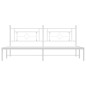vidaXL Estructura de cama de metal con cabecero blanco 193x203 cm vidaXL Estructura de cama de metal con cabecero blanco 193x203 cm