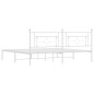 vidaXL Estructura de cama de metal con cabecero blanco 193x203 cm vidaXL Estructura de cama de metal con cabecero blanco 193x203 cm