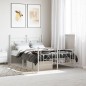 vidaXL Estructura cama metal con cabecero y estribo blanco 120x200 cm vidaXL Estructura cama metal con cabecero y estribo blanco 120x200 cm