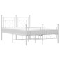 vidaXL Estructura cama metal con cabecero y estribo blanco 120x200 cm vidaXL Estructura cama metal con cabecero y estribo blanco 120x200 cm