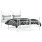 vidaXL Estructura cama metal con cabecero y estribo blanco 120x200 cm vidaXL Estructura cama metal con cabecero y estribo blanco 120x200 cm