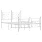vidaXL Estructura cama metal con cabecero y estribo blanco 120x200 cm vidaXL Estructura cama metal con cabecero y estribo blanco 120x200 cm