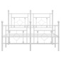 vidaXL Estructura cama metal con cabecero y estribo blanco 120x200 cm vidaXL Estructura cama metal con cabecero y estribo blanco 120x200 cm