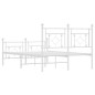 vidaXL Estructura cama metal con cabecero y estribo blanco 120x200 cm vidaXL Estructura cama metal con cabecero y estribo blanco 120x200 cm