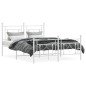 vidaXL Estructura cama metal cabecero y pie de cama blanco 140x190 cm