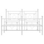 vidaXL Estructura cama metal cabecero y pie de cama blanco 140x190 cm