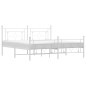 vidaXL Estructura cama metal con cabecero y estribo blanco 180x200 cm vidaXL Estructura cama metal con cabecero y estribo blanco 180x200 cm
