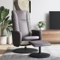 vidaXL Sillón de masaje reclinable con reposapiés cuero sintético gris vidaXL Sillón de masaje reclinable con reposapiés cuero sintético gris
