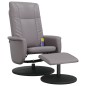 vidaXL Sillón de masaje reclinable con reposapiés cuero sintético gris vidaXL Sillón de masaje reclinable con reposapiés cuero sintético gris