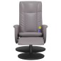 vidaXL Sillón de masaje reclinable con reposapiés cuero sintético gris vidaXL Sillón de masaje reclinable con reposapiés cuero sintético gris