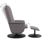 vidaXL Sillón de masaje reclinable con reposapiés cuero sintético gris vidaXL Sillón de masaje reclinable con reposapiés cuero sintético gris