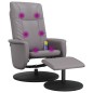 vidaXL Sillón de masaje reclinable con reposapiés cuero sintético gris vidaXL Sillón de masaje reclinable con reposapiés cuero sintético gris