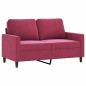 vidaXL Sofá de 2 plazas de terciopelo rojo tinto 120 cm vidaXL Sofá de 2 plazas de terciopelo rojo tinto 120 cm