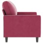 vidaXL Sofá de 2 plazas de terciopelo rojo tinto 120 cm vidaXL Sofá de 2 plazas de terciopelo rojo tinto 120 cm