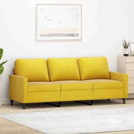 vidaXL Sofá de 3 plazas terciopelo amarillo 180 cm