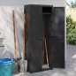 vidaXL Armario de almacenaje exterior PP negro 65x37x165 cm vidaXL Armario de almacenaje exterior PP negro 65x37x165 cm