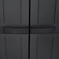 vidaXL Armario de almacenaje exterior PP negro 65x37x165 cm vidaXL Armario de almacenaje exterior PP negro 65x37x165 cm
