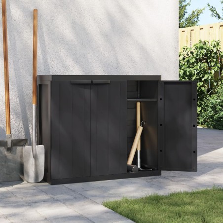 vidaXL Armario de almacenaje exterior PP negro 97x37x85 cm