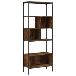 vidaXL Librería de 5 estantes madera ingeniería roble ahumado