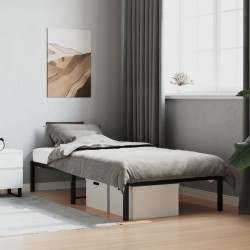 vidaXL Estructura de cama de metal negro 90x200 cm