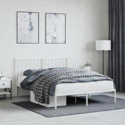 vidaXL Estructura de cama de metal con cabecero blanca 140x190 cm