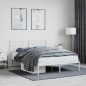 vidaXL Estructura de cama de metal con cabecero blanca 140x190 cm vidaXL Estructura de cama de metal con cabecero blanca 140x190 cm
