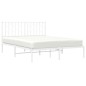 vidaXL Estructura de cama de metal con cabecero blanca 140x190 cm vidaXL Estructura de cama de metal con cabecero blanca 140x190 cm