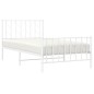 vidaXL Estructura cama metal con cabecero y pie cama blanca 100x200 cm vidaXL Estructura cama metal con cabecero y pie cama blanca 100x200 cm