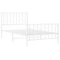 vidaXL Estructura cama metal con cabecero y pie cama blanca 100x200 cm vidaXL Estructura cama metal con cabecero y pie cama blanca 100x200 cm