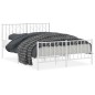 vidaXL Estructura cama metal con cabecero y estribo blanco 135x190 cm vidaXL Estructura cama metal con cabecero y estribo blanco 135x190 cm