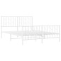 vidaXL Estructura cama metal con cabecero y estribo blanco 135x190 cm vidaXL Estructura cama metal con cabecero y estribo blanco 135x190 cm