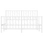 vidaXL Estructura cama metal con cabecero y estribo blanco 135x190 cm vidaXL Estructura cama metal con cabecero y estribo blanco 135x190 cm