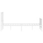 vidaXL Estructura cama metal con cabecero y estribo blanco 135x190 cm vidaXL Estructura cama metal con cabecero y estribo blanco 135x190 cm