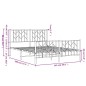 vidaXL Estructura cama metal con cabecero y estribo blanco 135x190 cm vidaXL Estructura cama metal con cabecero y estribo blanco 135x190 cm