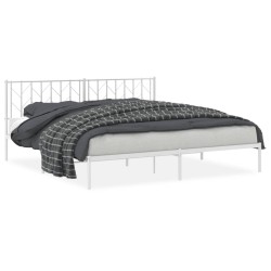 vidaXL Estructura de cama de metal con cabecero blanco 193x203 cm